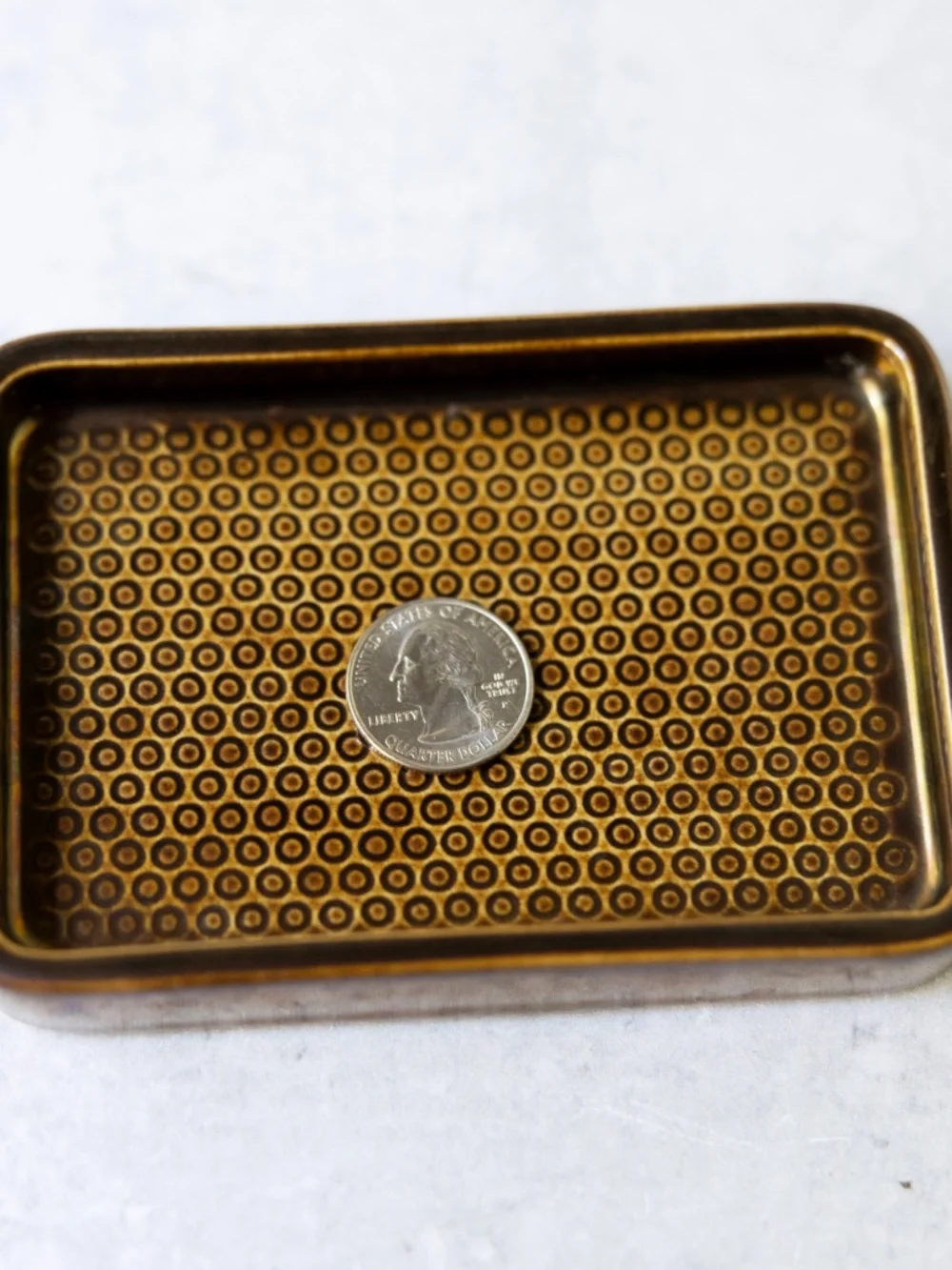 Ceramic copper finish metallic glaze soap dish 3.5